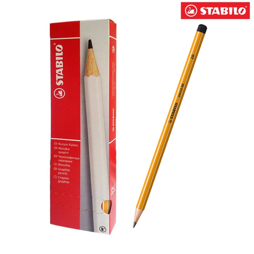 Bộ 3 cây chì gỗ STABILO Pencil 2B đầu đen (PC88-C3)