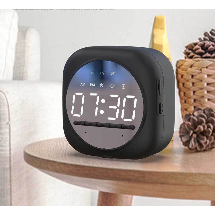 Loa Q12 Bluetooth Đa năng Mặt Gương Phát nhạc - Đài FM - Báo Thức