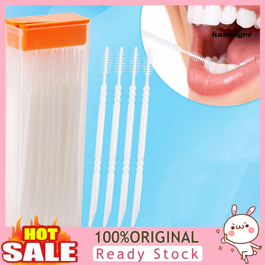 Hộp 120 tăm xỉa răng y tế hai đầu bằng nhựa cấp thực phẩm dành cho chăm sóc răng miệng
