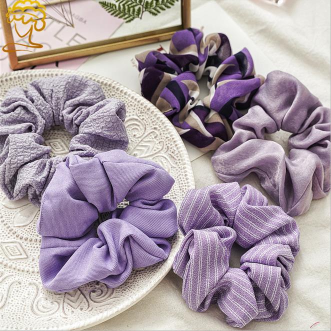 Dây Buộc Tóc Hình Hoa Cúc Màu Tím Dễ Thương