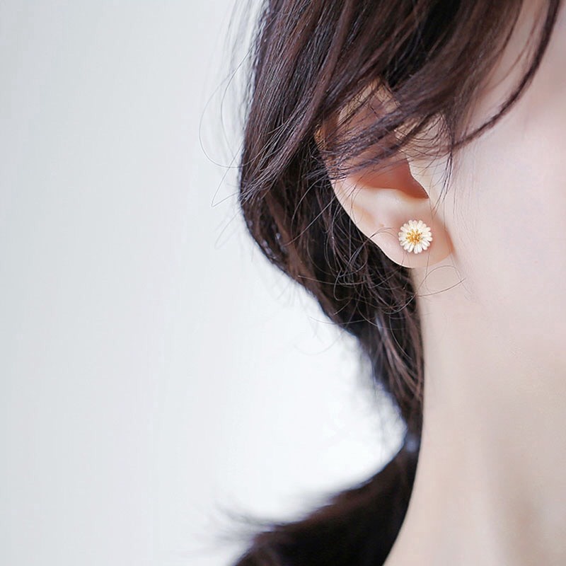 Khuyên tai QMJ Hoa cúc nhí bạc 925 xinh xắn Q056