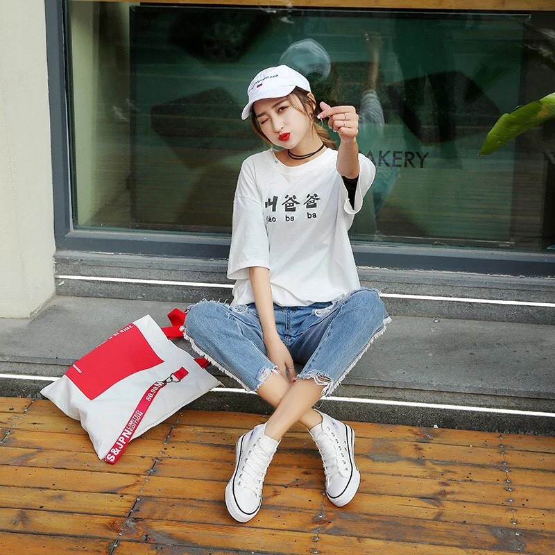 Giày thể thao nữ cv cao cổ chất liệu vải canvas kiểu dáng trẻ trung phong cách ulzzang hàn quốc đẹp giá rẻ | BigBuy360 - bigbuy360.vn