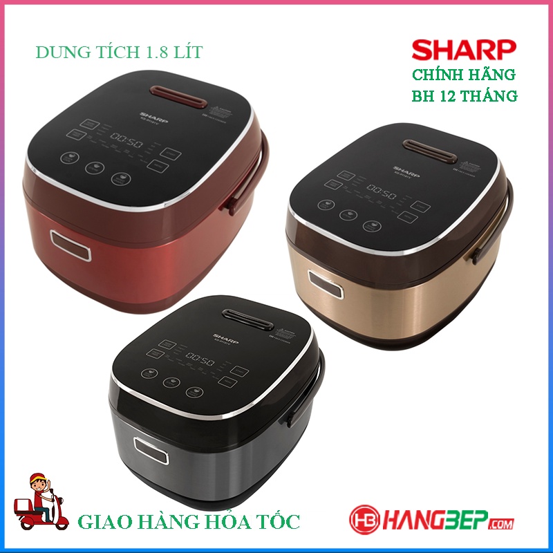 Nồi cơm điện cao tần Sharp 1.8 lít KS-IH191V-RD/GL/BK - Bảo hành chính hãng 1 năm toàn quốc