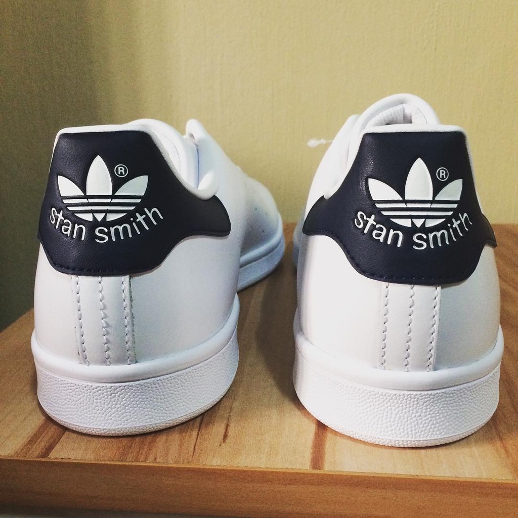 Giày Sneaker Nam Nữ Adidas Stansmith Trắng Gót Đen