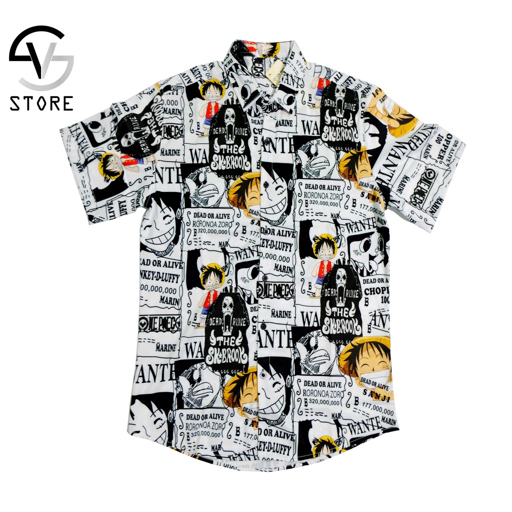 Áo sơ mi nam tay ngắn họa tiết LUFFY SVS0003 SV STORE Chất lụa chéo cao cấp, thoáng mát, thấm hút tốt | BigBuy360 - bigbuy360.vn