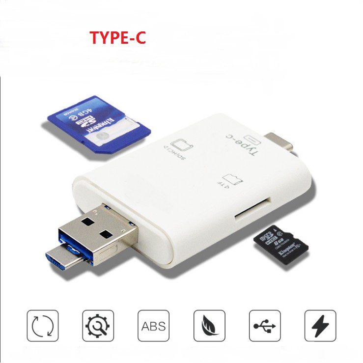 Đầu đọc thẻ nhớ 3 trong 1 cho iPhone / iPad / Mac / PC / Android