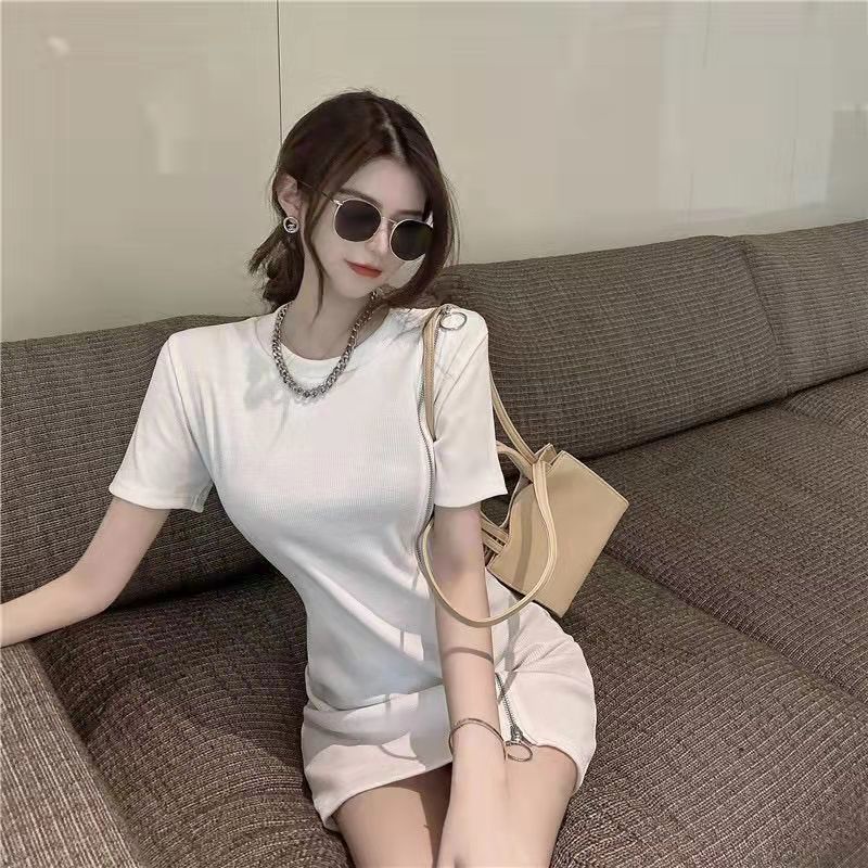 Áo Kiểu Tay Ngắn Trễ Vai Phối Khóa Kéo Trẻ Trung Cá Tính  tao bao