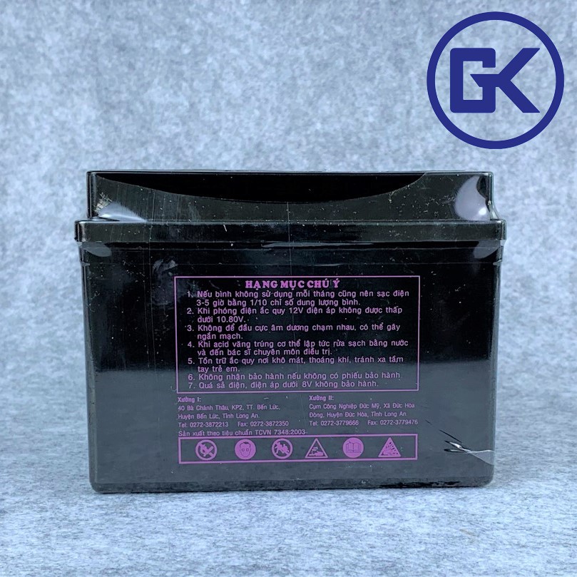 Ắc quy xe máy khô Globe 12V - 4.2Ah lùn đỏ