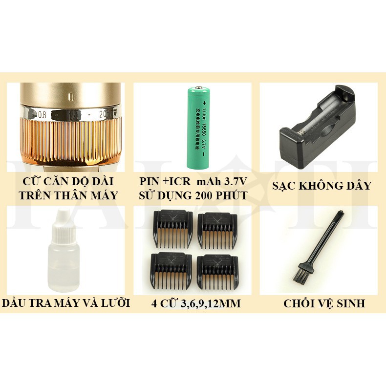 Tông đơ cắt tóc gia đình 2 Pin- Pin 200 phút Kato G5 TẶNG Kéo + Áo choàng cắt tóc - Tăng đơ Nhật Bản