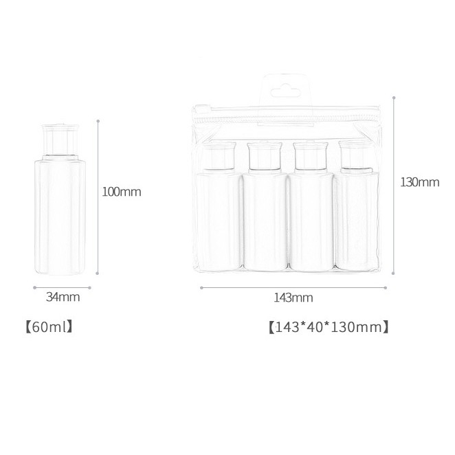 Lọ chiết dầu gội sữa tắm mỹ phẩm 60ml đi du lịch ROBNLIFE CN488