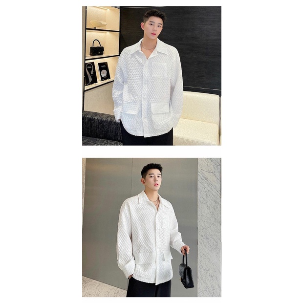 Áo Sơ Mi Thiết Kế Ba Chiều Dập Nổi Retro CX Dành Cho Nam