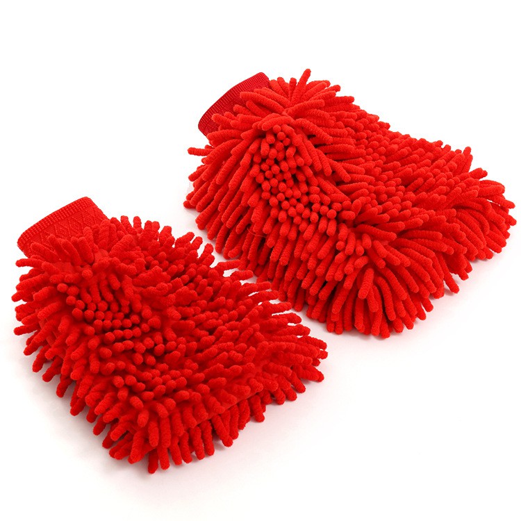 1 Găng Tay Rửa Xe Hơi Hai Mặt Bằng Sợi Microfiber Chenille