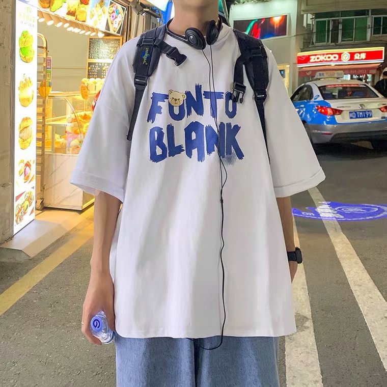 Áo Thun Ngắn Tay Form Rộng Phong Cách Năng Động Cá Tính Size M-5XL