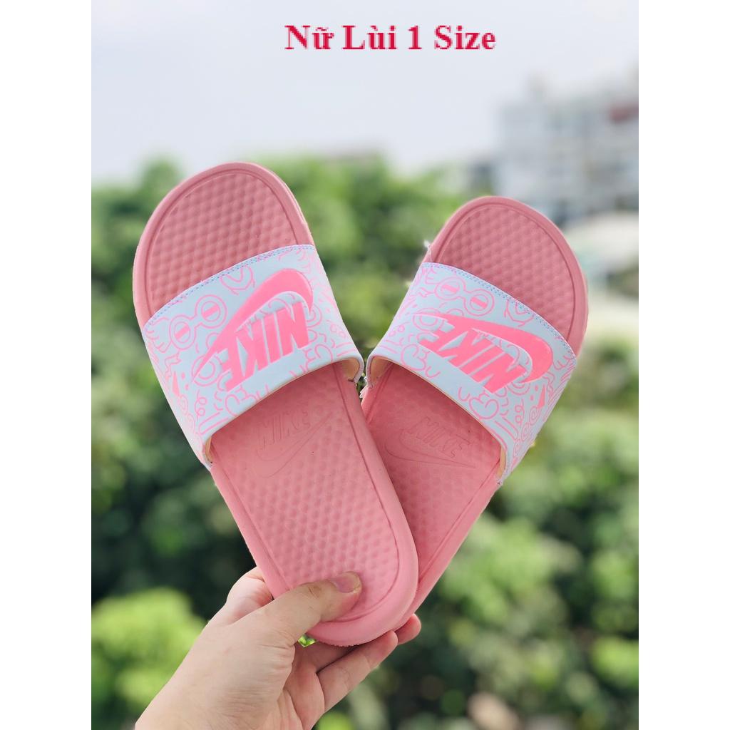 Dép unisex ❤️FREESHIP + Hộp❤️ dép quai ngang thể thao nam nữ mk in 𝐍𝐈𝐊𝐄-𝐂𝐚𝐫𝐭𝐨𝐨𝐧 loại 1 có tem tag màu hồng trắng