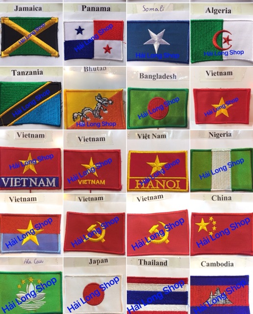 Combo 5 cờ thêu các nước - ( Flags of the world ) - size 5cmx7cm