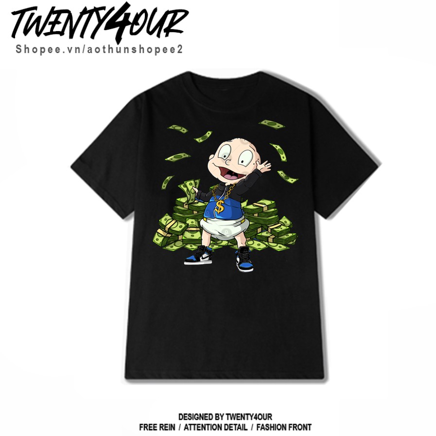 Áo Phông Tommy Pickles Rugrats Tung Tiền Tay Lỡ Form Rộng Unisex Thời Trang Mùa Hè Dễ Thương