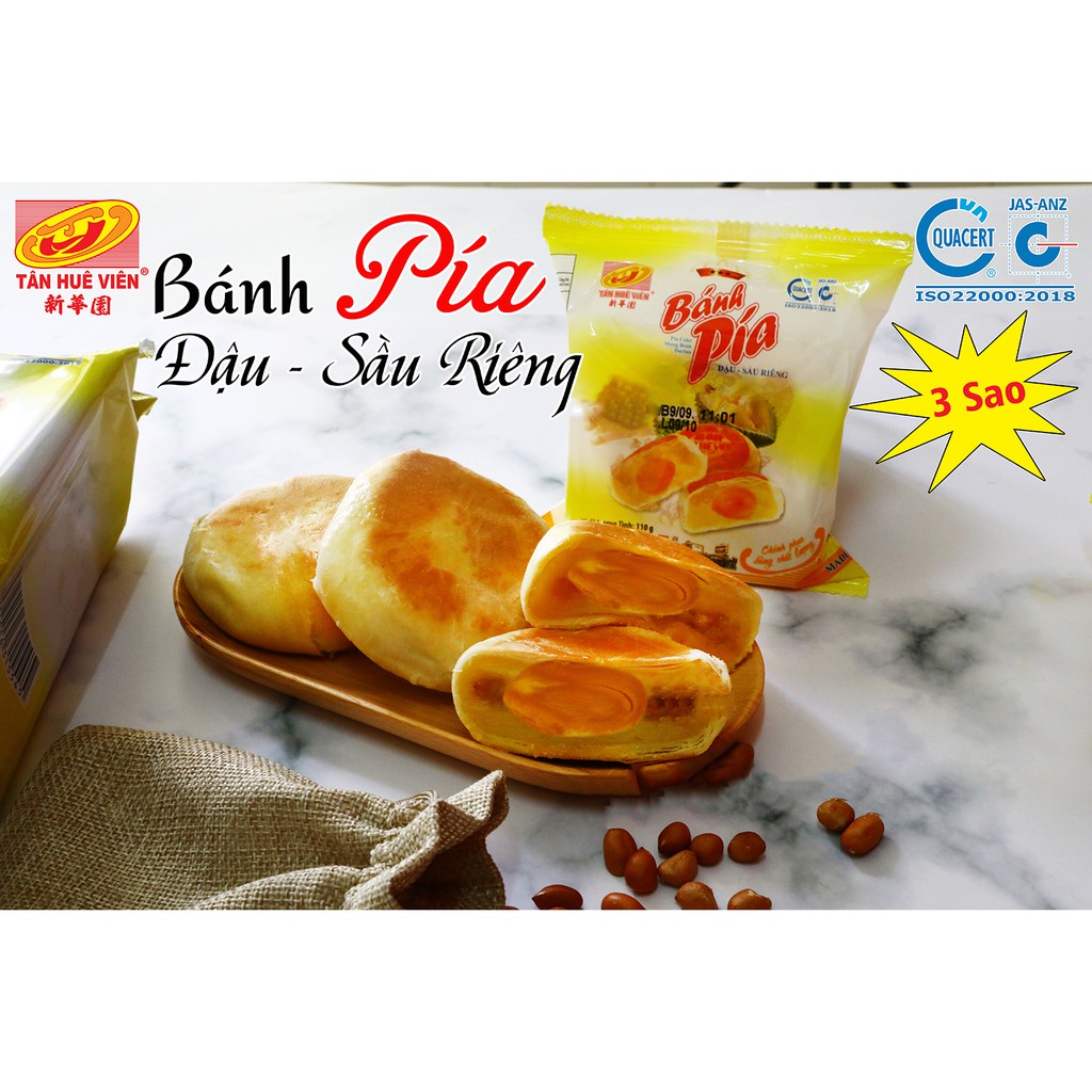 [Mã BMBAU50 giảm 7% đơn 99K] Bánh pía Đậu xanh Sầu riêng 3 sao Tân Huê Viên 440gr