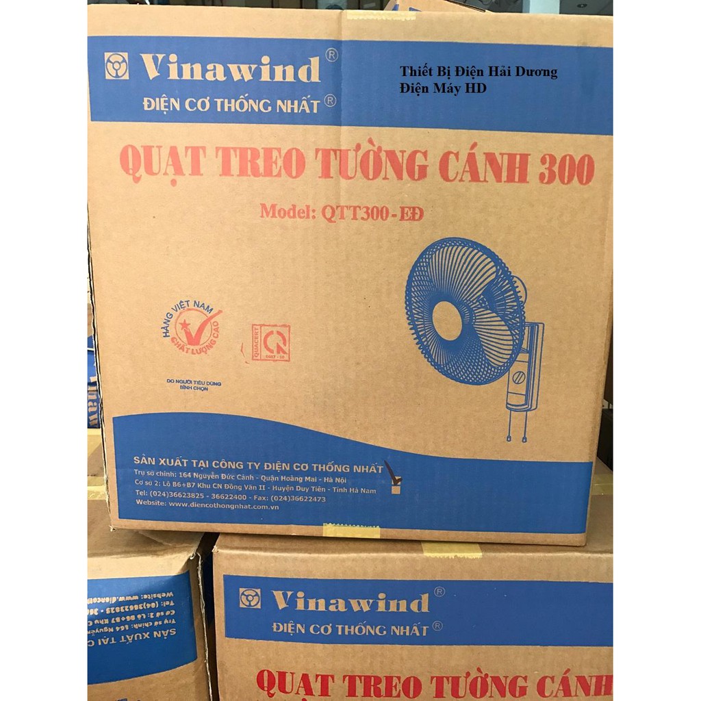 Quạt treo tường hiện đại Vinawind Thống Nhất QTT300-ED 30W ; QTT400-ED 46W - Cực mát - Bảo hành 12 tháng