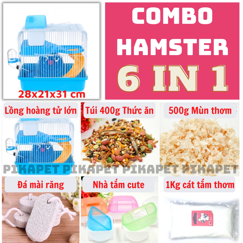 Combo lồng, phụ kiện nuôi Hamster cơ bản.