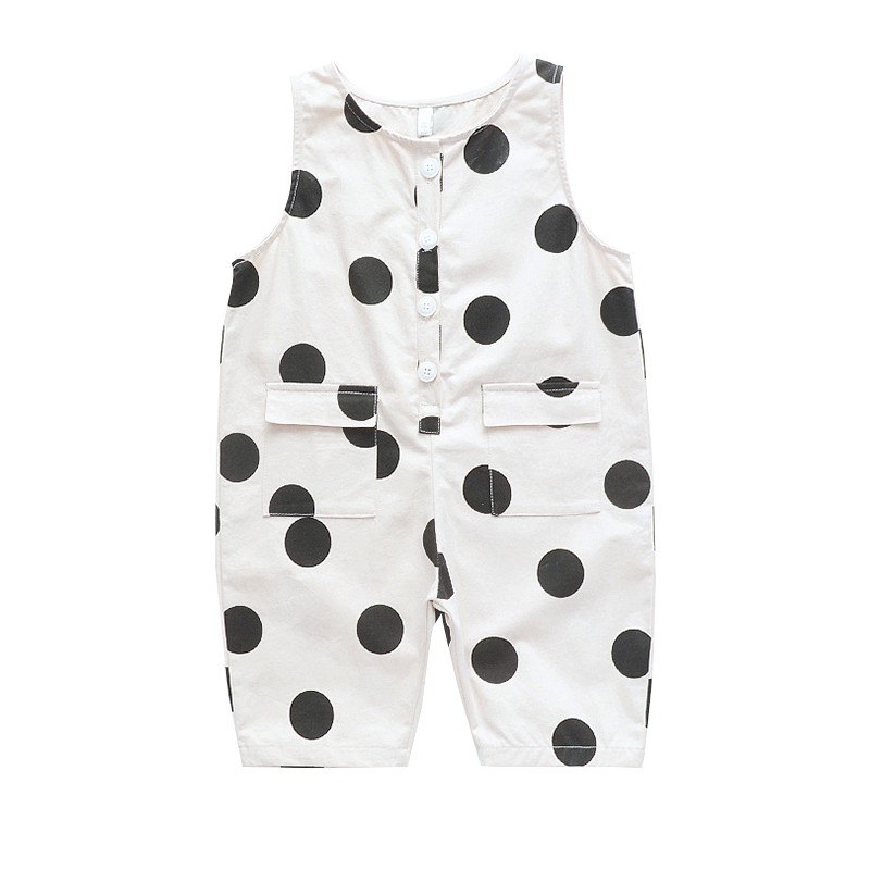 Jumpsuit Chấm Bi Phong Cách Hàn Quốc Cho Bé Gái