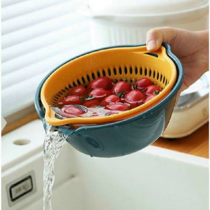 Bộ Rổ 6 Món Kèm Chậu Chất Liệu Nhựa Cao Cấp TRÒN VUÔNG, Thau Rổ Đựng Rau củ