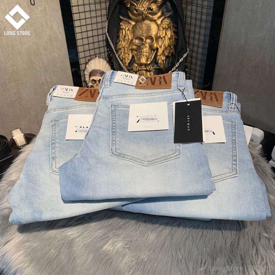 Quần jean nam trơn màu xanh bạc nhạt ✅FREESHIP✅ Quần bò nam dáng ôm SLIMFIT skinny co giãn cao cấp - Tron10