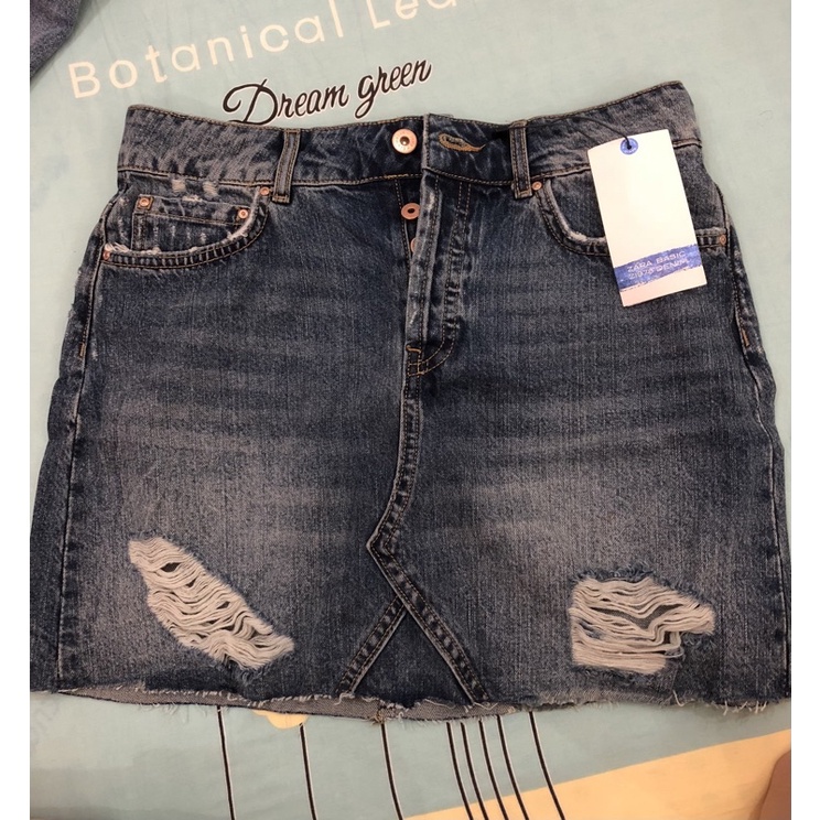 Chân váy jean zara auth newtag S
