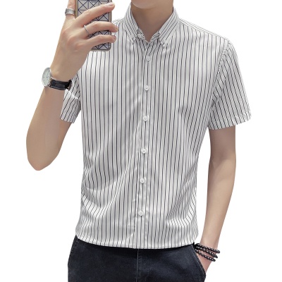 Áo Sơ Mi Ngắn Tay Kẻ Sọc Thời Trang Cho Nam