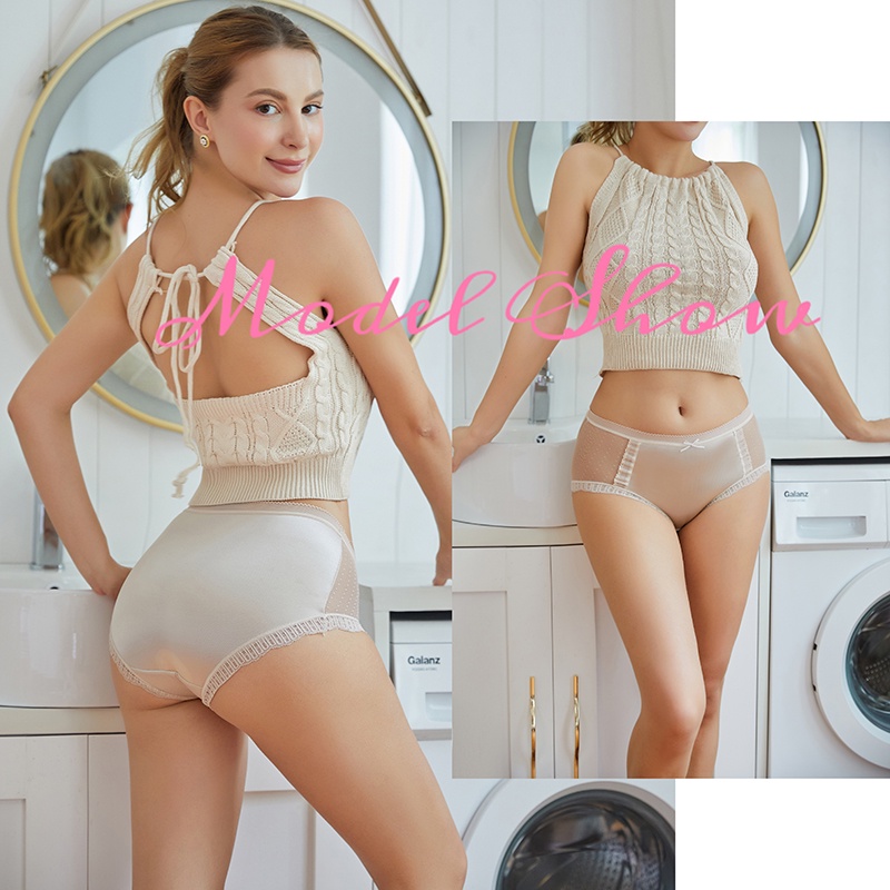 Take Talk Quần Lót Cotton Mềm Mại Thoáng Khí Đính Nơ Ren Rỗng Lưng Thấp Size L-XL Cho Nữ