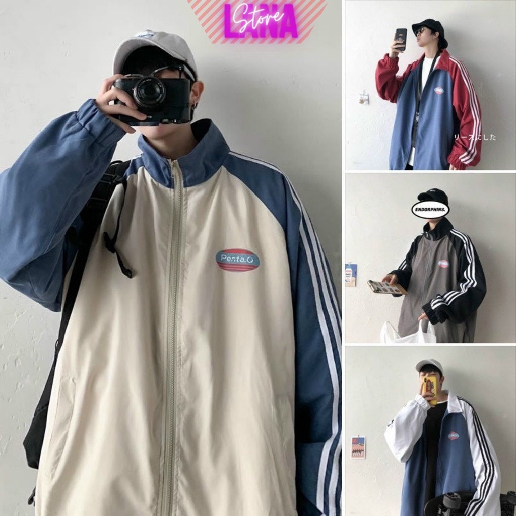 Áo Khoác Dù Unisex PentaQ Cổ Bẻ 2 Lớp Form Rộng Đẹp