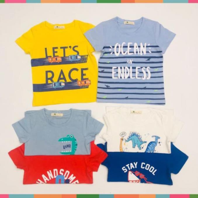 Áo thun bé trai, áo phông cho bé trai chất cotton nhiều màu, size 1-7 tuổi - BEEKIDS