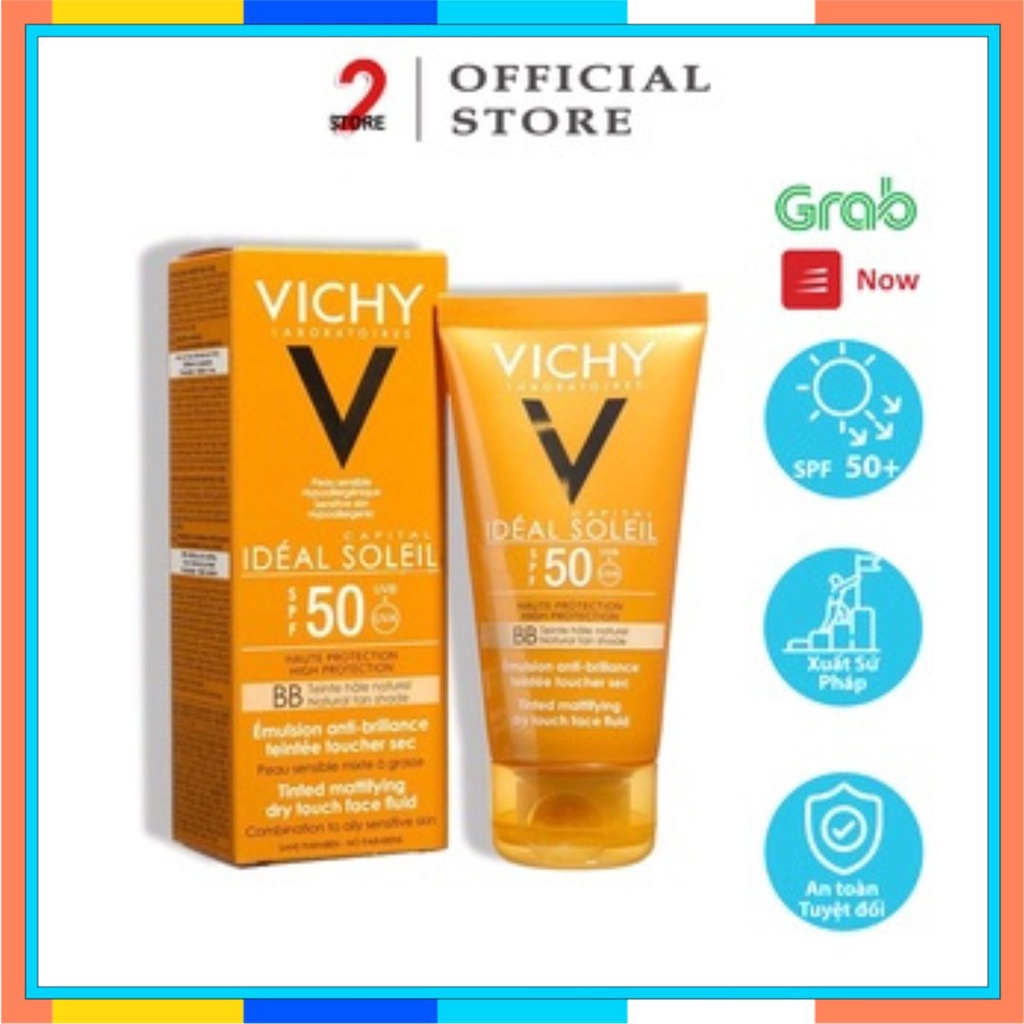 Kem chống nắng Vichy 60ml chính hãng của pháp, kem chống nắng không nhờn da, dưỡng trắng da sáng mượt căng mịn