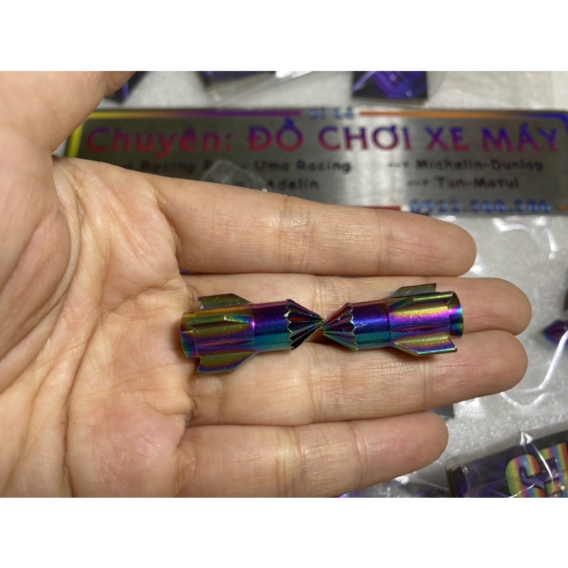 Ốc chân van hơi, ốc van vòi màu titan - Hình hỏa tiễn cực đẹp Lắp cho xe máy - shopbansi.