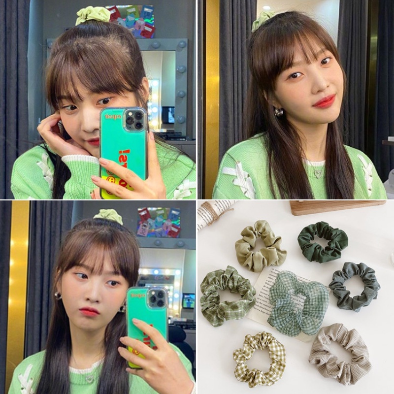 Dây Cột Tóc Màu Xanh Lá Cây Đơn Giản Dễ Thương