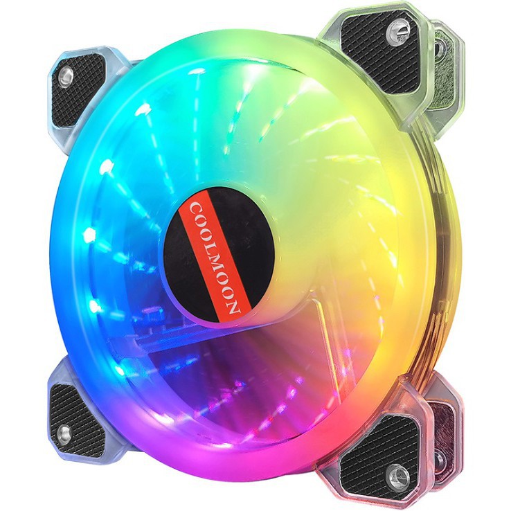 Quạt Tản Nhiệt, Fan Case Coolmoon K5 dual ring led RGB - Sử dụng hub