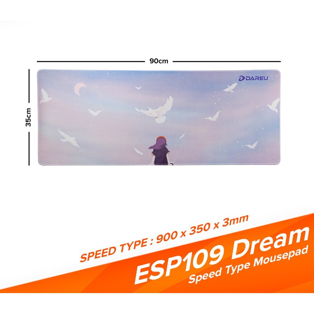 Bàn di chuột DAREU ESP109 DREAM Purple-White (900 x 350 x 3mm) - Hàng chính hãng