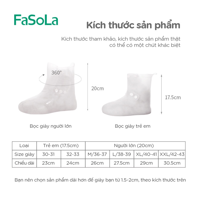 Bọc giày, ủng đi mưa cao cấp FASOLA FSLPS-157