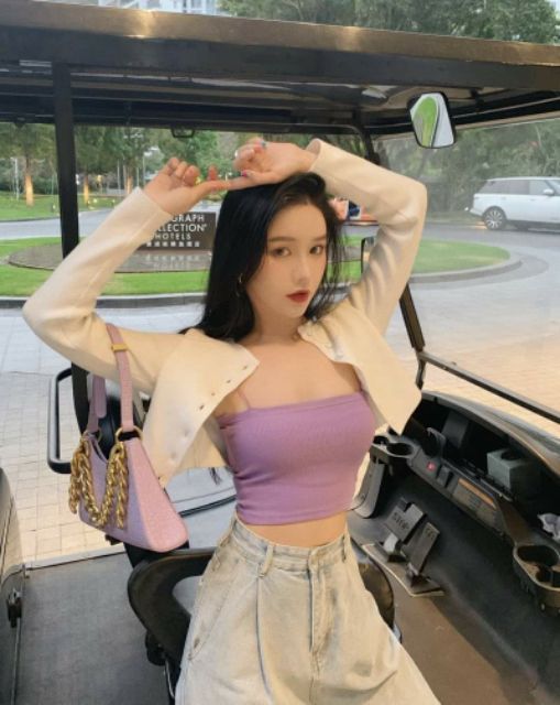 Áo 2 dây tăm croptop