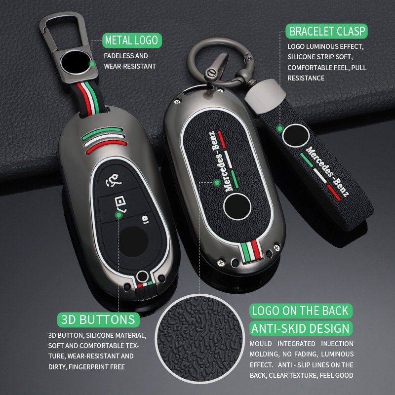 Vỏ Bọc Bảo Vệ Chìa Khóa Xe Hơi Mercedes Benz C S Class W206 W223 S350 C260 C300 S400 S450 S500 Bằng Hợp Kim Kẽm