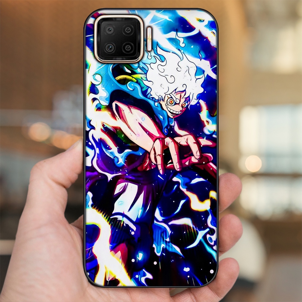Ốp lưng Oppo A73, A93 4G viền đen in hình Luffy One Piece