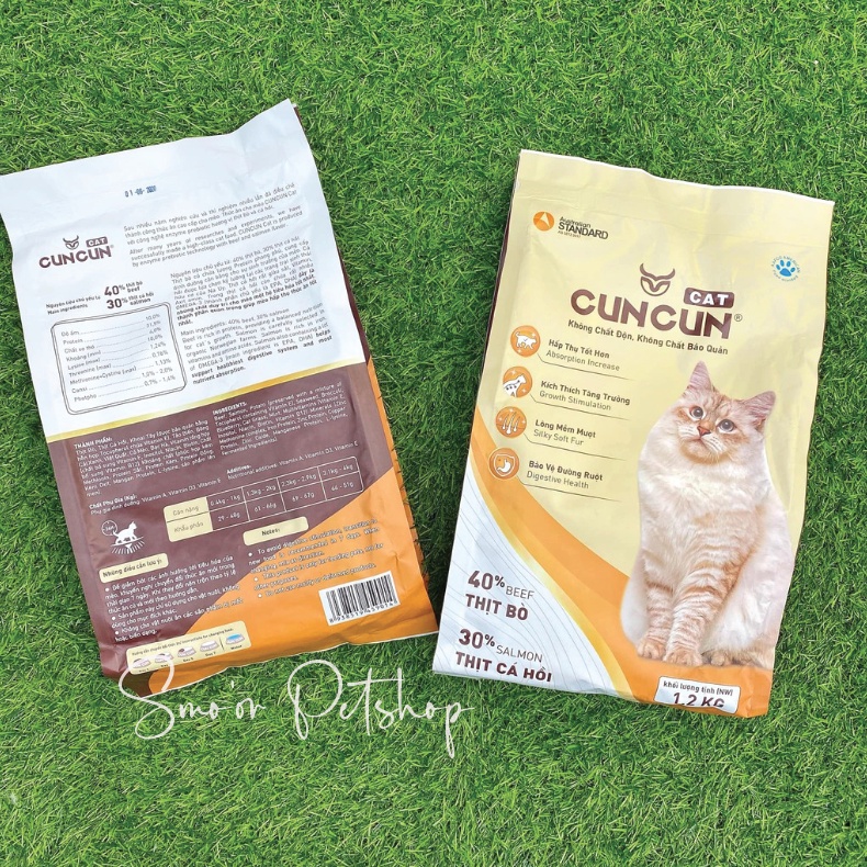 Hạt mèo CunCun Cat 1.2kg - Hạt Cun Cun For Cat thức ăn khô cho mèo tiện dụng