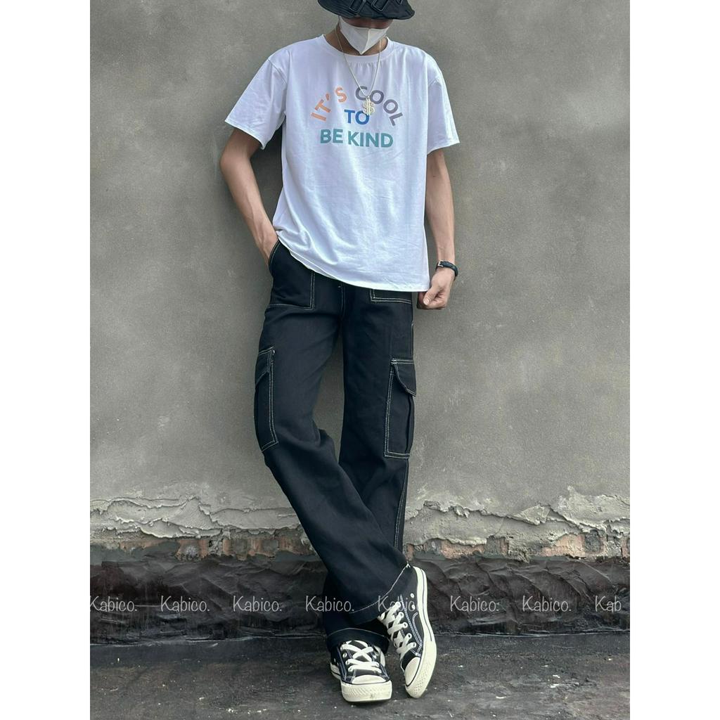 Quần jeans dài cạp cao. quần jeans ống rộng phong cách Hiphop_j23