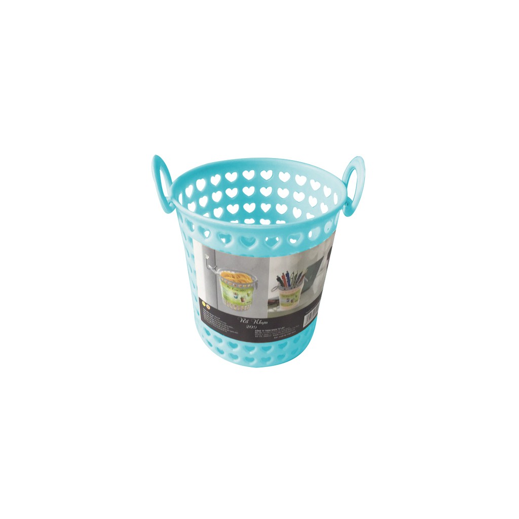Rổ sọt nhí 2 quai hình tròn trụ tim L209 -rổ bút đa năng 10X10X11 CM ❖SỌT TRỤ TIM❖