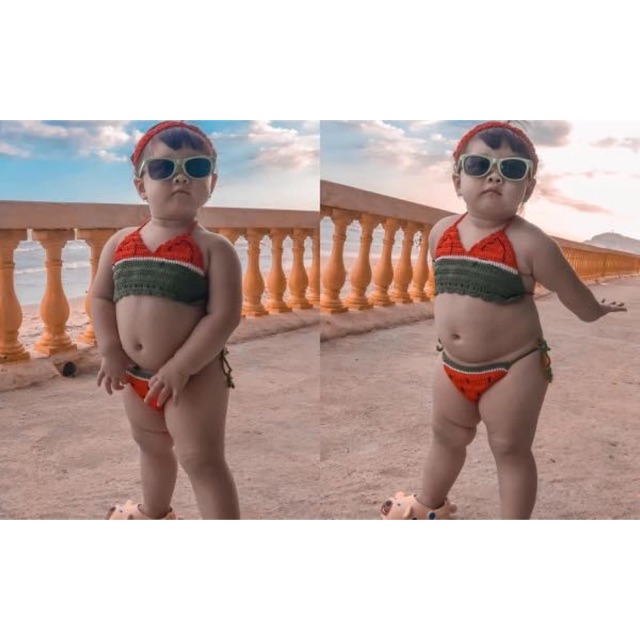 Bikini len cho bé gái