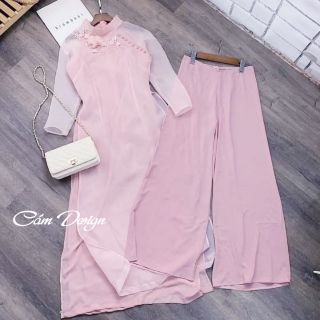 Áo dài vải tơ xước mềm