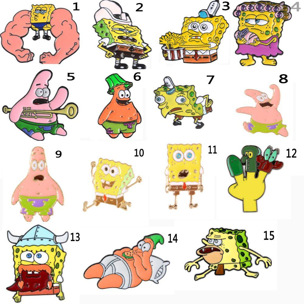 BSUNS Ghim Cài Áo Kim Loại Hình SpongeBob Dễ Thương