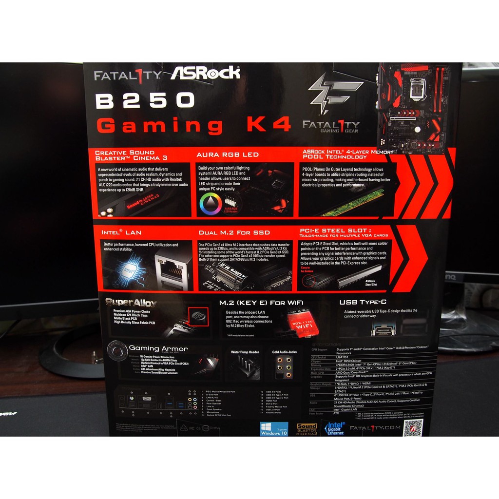 Main Asrock B250 Gaming K4 - Bo mạch chủ Asrock B250 Fatal1ty Gaming K4