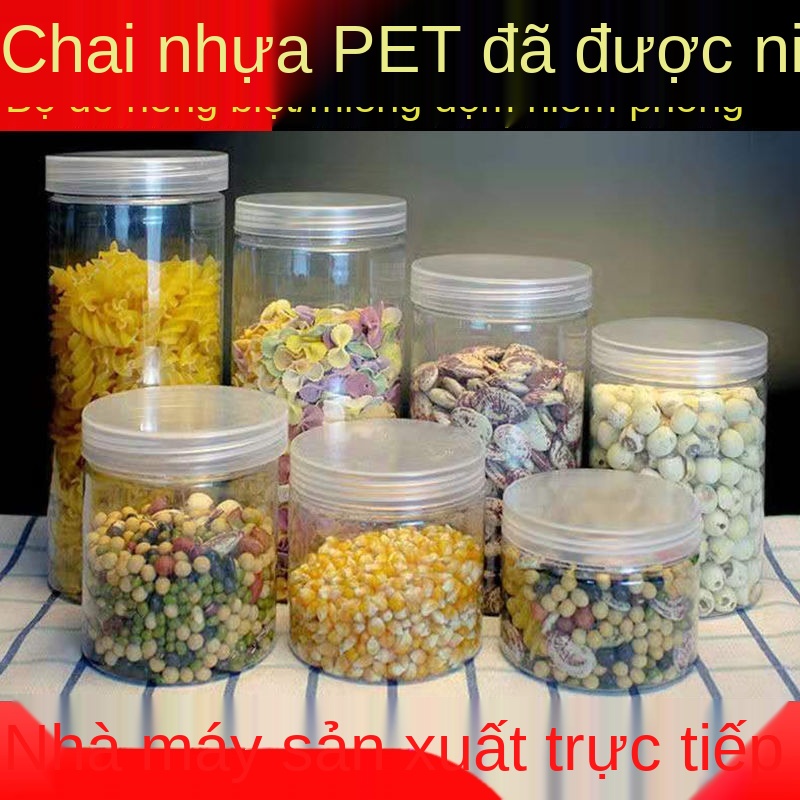 Trong suốt Chai nhựa PET bán buôn thực phẩm lon hộp kín lon bánh quy lon đồ ăn nhanh hộp đựng các loại ngũ cốc khác