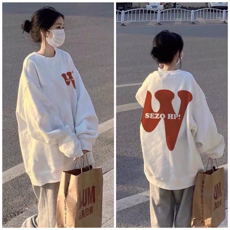 Áo Nỉ Sweater SeZo from thụng tay bồng, Áo nỉ dáng rộng phong cách Hàn quốc ( kèm ảnh thật )