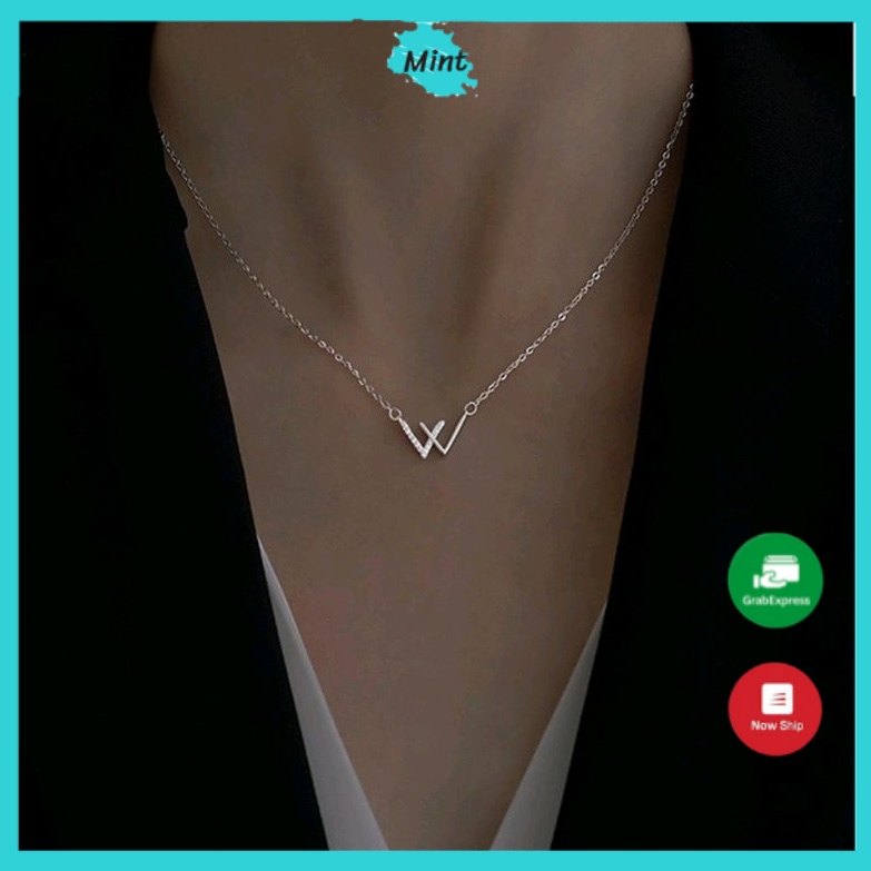 Dây Chuyền Nữ ❤️FREESHIP❤️ Vòng Cổ Xích Bạc Hình Trái Tim Phong Cách Bohemian Phong Cách Hàn Quốc